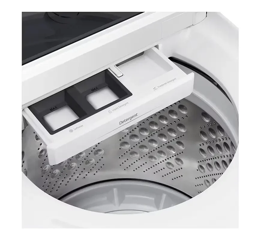 Dispensador y tambor de una lavadora LG de carga superior